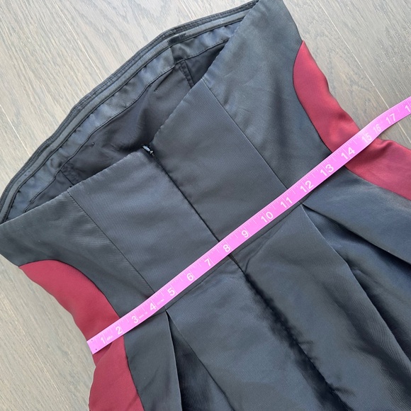 Hutch Monet Strapless Dress Ball Gown High Low Pink Black Colorblock  - Size 8 - Picture 9 of 10